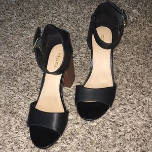 Medina black strap heels